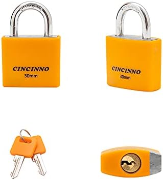 Set of 8 Small Locks,Covered Aluminum Keyed Alike Padlocks,30MM Weatherproof Lock with Same Key,Outdoor Padlock for Sheds, Storage Unit ,School Gym Locker, Toolbox