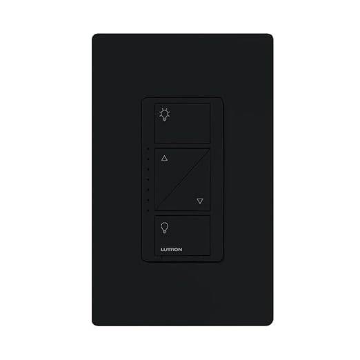 Lutron Caseta Original Smart Dimmer Switch (Lutron Smart Hub Required), for LED Lights, 150 Watt, Single-Pole/3-Way, No Neutral Required, PD-6WCL-BL, Black, 4 Pack