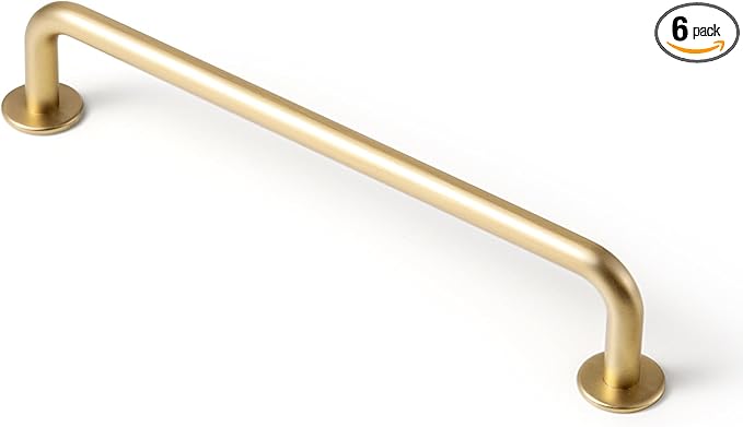 Goo-Ki 6.3"(160mm) c-c Champagne Bronze Cabinet Handle Drawer Pulls Zinc Alloy Kitchen Hardware - 6 Pack Modern Bar Pull Handles for Cupboard Wardrobe,9338UBR-160