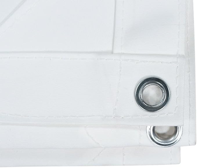 Mytee Products 12' x 20' White Canvas Tarp 12oz - Water Resistant & Breathable - Heavy Duty Tarps - Multipurpose Tarpaulin Cover for Camping Tent