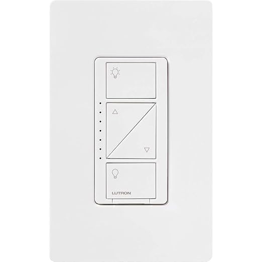 Lutron Caseta Original Smart Dimmer Switch (Lutron Smart Hub Required), for LED Lights, 150 Watt, Single-Pole/3-Way, No Neutral Required, PD-6WCL-WH, White, 8 Pack