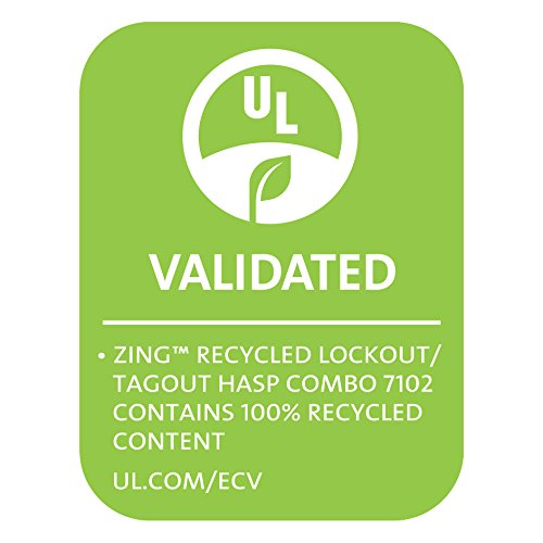 Zing Green Products 7102 RecycLockout Recycled Plastic Hasp and Tag Combination