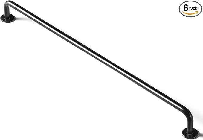 Goo-Ki 6 Pack Matte Black Cabinet Handle Drawer Pulls, 12.6 Inch(320mm) c-c Solid Zinc Alloy Bar Pull Kitchen Hardware for Appliance Closet Dresser Wardrobe Cupboard Furniture