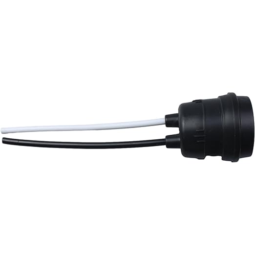 FDXGYH 6pcs Light Bulb Base E27 Waterproof Pigtail Lamp Holder Socket with Cord(Black)