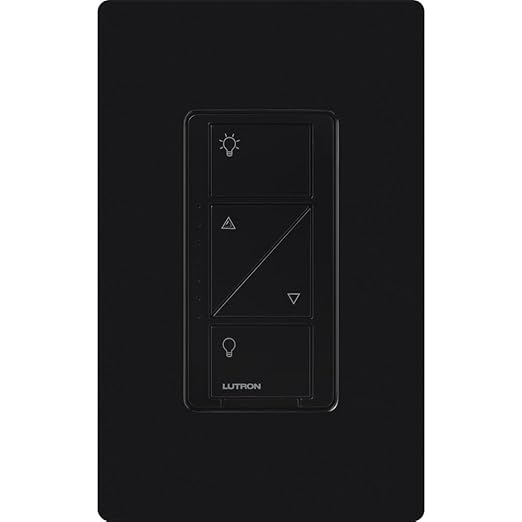 Lutron Caseta Original Smart Dimmer Switch (Lutron Smart Hub Required), for LED Lights, 150 Watt, Single-Pole/3-Way, No Neutral Required, PD-6WCL-BL, Black