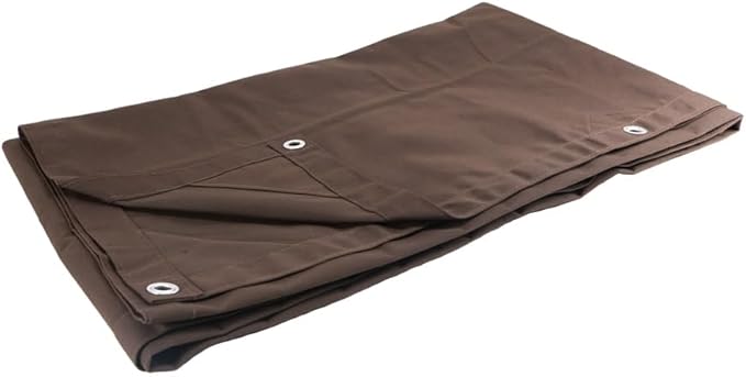 Mytee Products 10' x 16' Dark Brown Canvas Tarp 12oz - Water Resistant & Breathable - Heavy Duty Tarps - Multipurpose Tarpaulin Cover for Camping Tent