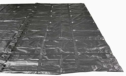Mytee Products 18' x 27' Black Lumber Tarp for Heavy Duty Truck Cargo - 18 Oz Vinyl Flatbed Tarps with 5' Drop - Waterproof Tarp for Trailers to Protect Cargo from Wind, Rain, Snow and Sun