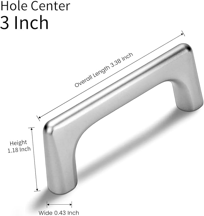 10 Pack 3 Inch(76mm) Hole Center Modern Polished Chrome Cabinet Pull Handle Timeless Vanity Drawer Pull Handle Classic Cabinet Hardware for Kitchen Dresser Bathroom, Screws Included, Chrome(3x10)