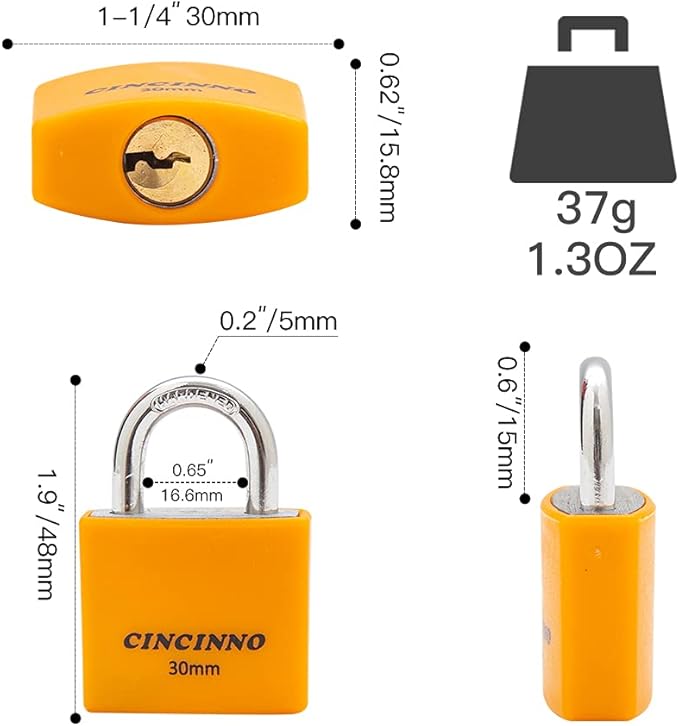 Set of 8 Small Locks,Covered Aluminum Keyed Alike Padlocks,30MM Weatherproof Lock with Same Key,Outdoor Padlock for Sheds, Storage Unit ,School Gym Locker, Toolbox