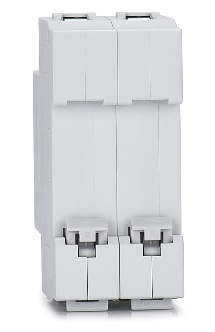 AC Miniature Circuit Breaker, 10 Amp 120V/240V 2 Pole DIN Rail Mount Circuit Breaker, Thermal Magnetic Trip, Solar AC Disconnect Switch MCB C10
