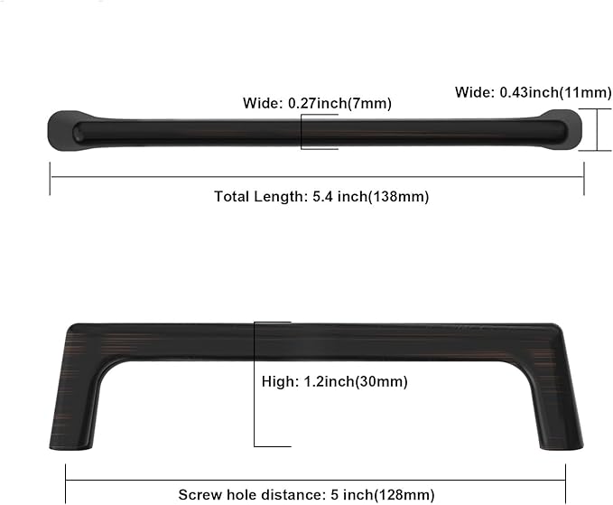 10 Pack Oil Rubbed Bronze Cabinet Pulls 5 Inch Kitchen Handles for Cabinets and Drawers - Hardware Cupboard Handles Bronze Pulls