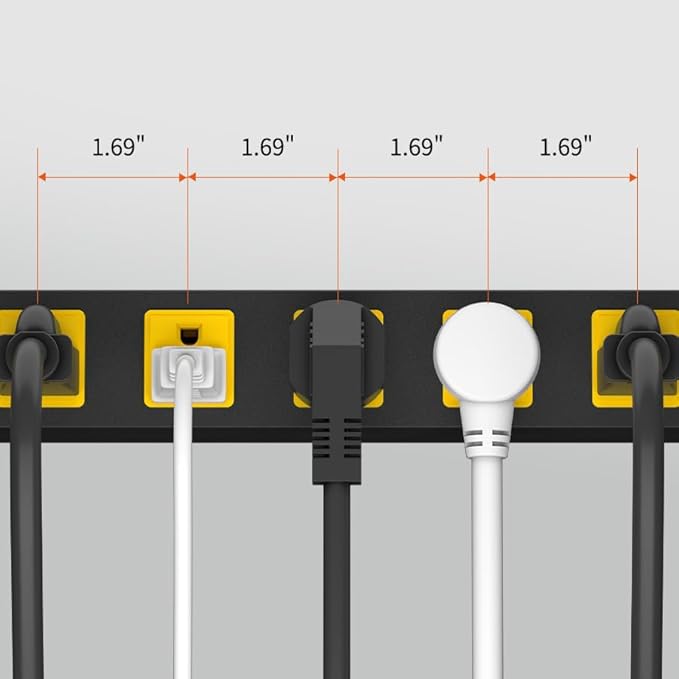 Heavy Duty Surge Protector 8 Outlet Long Power Strip Extension Cord Wide Spaced and Wall Mount Metal Powerstrip for Home Office Workshop Garage (15FT)