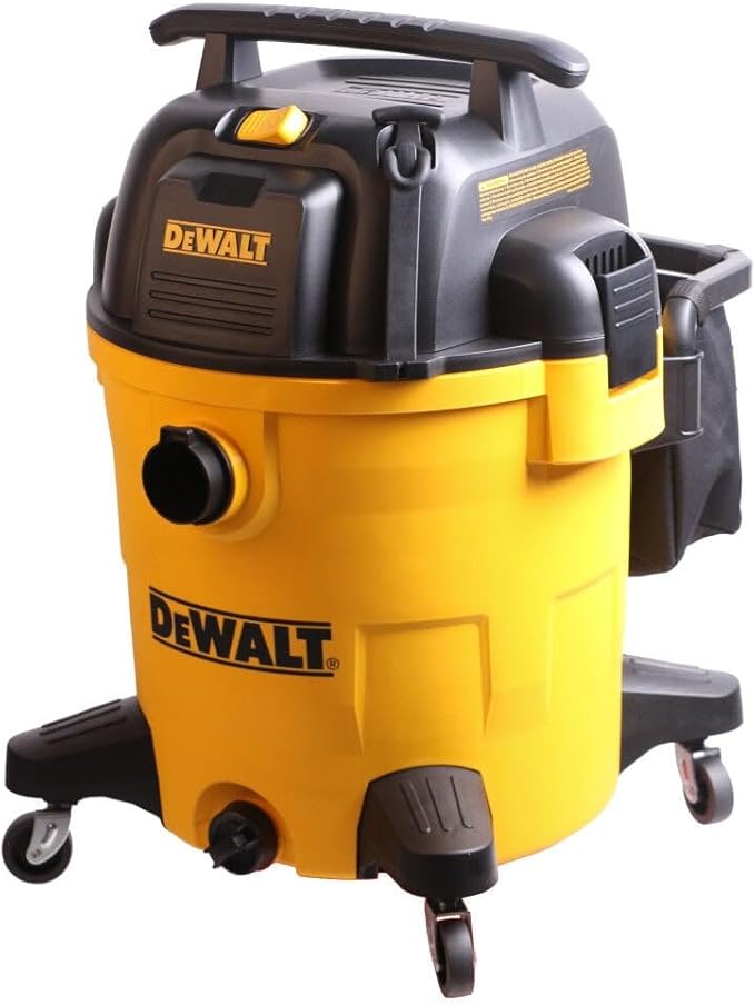 DEWALT 12 Gallon Poly Wet/Dry Vac, 5.5 HP Shop Vacuum Wet Vacuum Cleaner for Workshop, Jobsite, Commericial Area, Large Pick-Up Capacity, Yellow,DXV12P