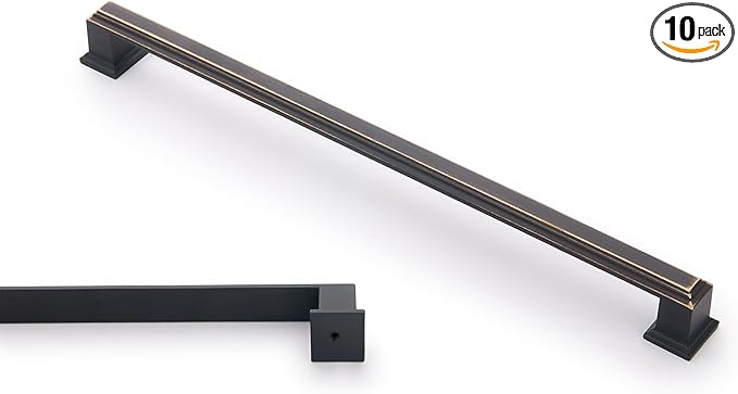 10 Pack 12.6 Inch(320mm) Hole Center Oil Rubbed Bronze Modern Cabinet Pulls Kitchen Cabinet Handles Kitchen Cabinet Hardware Timeless Drawer Pulls for Dresser Cupboard Wardrobe, ORB(12.6x10)