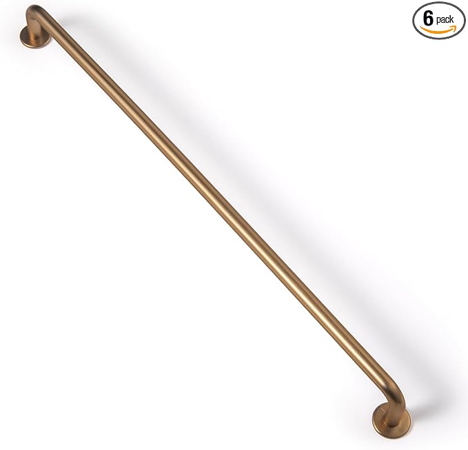 Goo-Ki 6 Pack Champagne Copper Cabinet Drawer Pulls Kitchen Hardware - 12.6"(320mm) c-c Bar Pull Dresser Handles for Cupboard Bathroom Closet Wardrobe