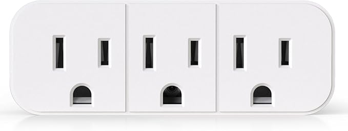 ELEGRP Triple Outlet Extender, 3-Prong Grounded Wall Tab, Multiple Outlet Extender Adapter Plug with 3 Electrical Outlets for Travel Home Hotel Office, ETL Listed, 1 Pack, White