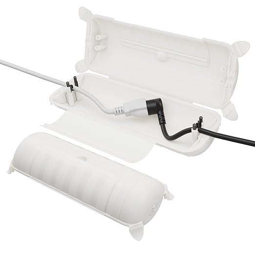 2 Pack of Outdoor IP44 Waterproof Connection Box by Restmo, Weatherproof Electrical Extension Cord Cover, Safety Seal Enclosure to Protect Holiday Lighting Decorations, Power Tools, Fountains, White