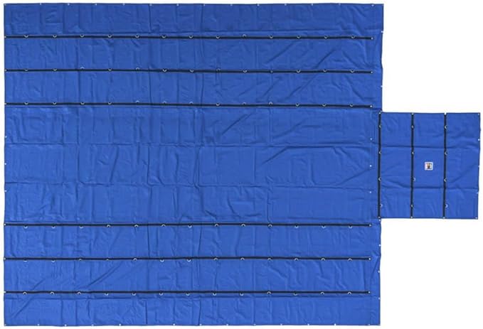 Mytee Products 2 Pack 24' x 27' Flatbed Trailer Lumber Tarp with 8 FT Drop - Heavy Duty Blue 18 Oz Vinyl Waterproof Tarp for Truck/Trailers to Protect Cargo from Wind, Rain, Snow, and Sun