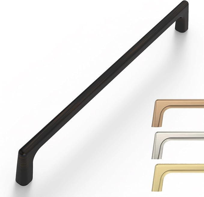 10 Pack Oil Rubbed Bronze Cabinet Pulls - 8.8 Inch Cabinet Handles - Bronze Kitchen Pulls & Drawer Handles