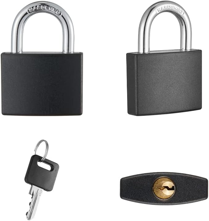 Covered Aluminum Padlock with Key, 8 Pack 1-9/16" Padlocks with Same Key,Key Lock for Outdoors