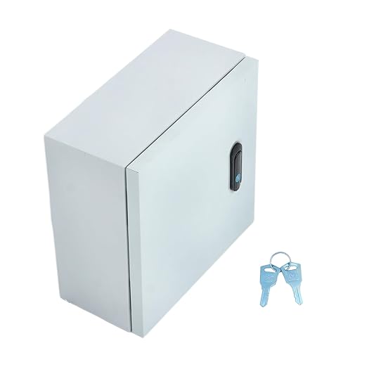 12 x 8 x 16 NEMA 4X Electrical Junction Box - Premium Steel Enclosure for Industrial Controls - Heavy Duty Outdoor Metal Cabinet with Dual-Key Lock - Fits Wiring, Connectors and Panels