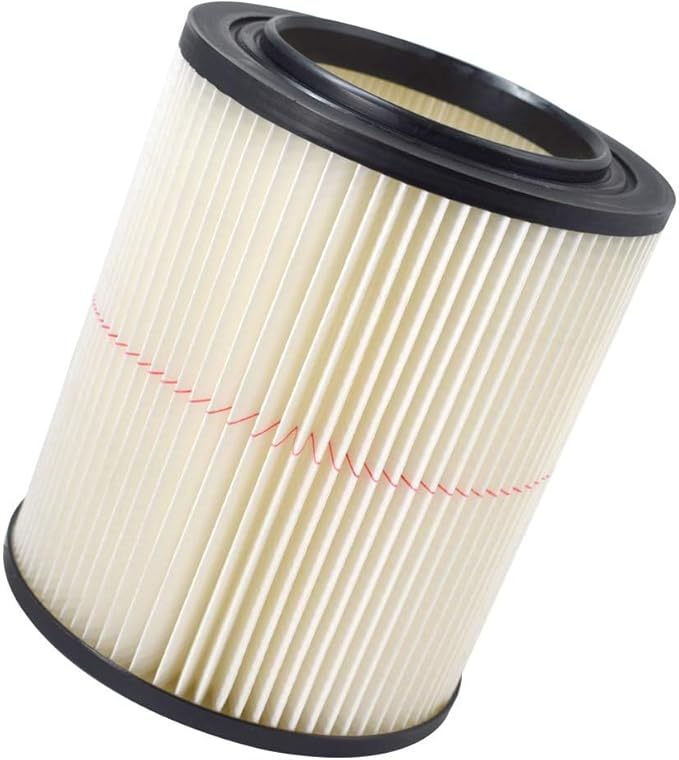 2 Pack 17816 9-17816 Red Stripe Vacuum Cartridge Filter Compatible Wet/Dry Vacuum Models 5, 6, 8, 12, and 16 32 Gal. Vacuums produced since 1988 8.5 Inches- White/Red