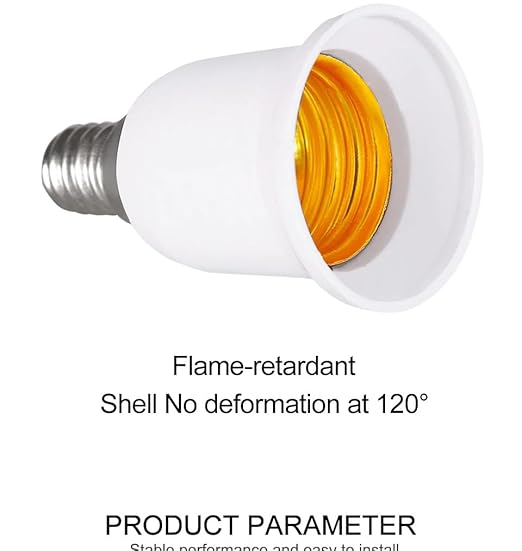 5-Pack E12 to E26 Adapter, Chandelier Light Socket, Candelabra E12 to Medium Socket E26/E27 Converter Bulb Base Adapter Converter for Ceiling Fans Light, Pendant Light