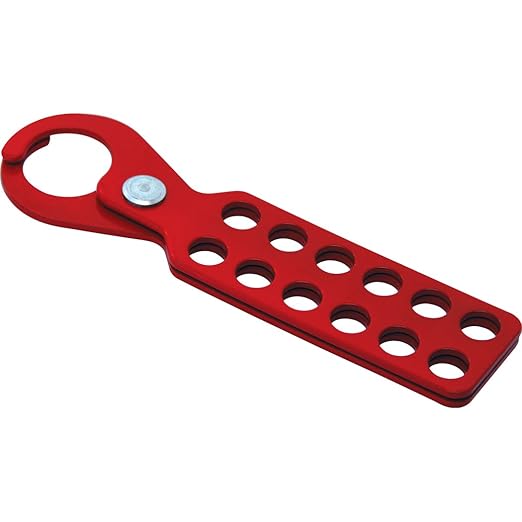 7240 12 Hole Lockout Tagout Hasp, Red