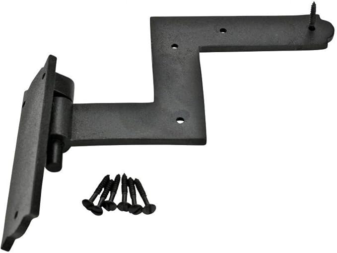 Renovators Supply Manufacturing - Heavy-Duty Black Wrought Iron Shutter Lift Off Pintle Hinges Colonial Pin Reversible for Doors, Window and Shutters with Hardware 6 1/2 Inches, Pack of 6 Pairs