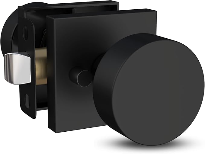 Mega Handles SUANA Privacy Door Knob for Hallway, Closet and Bathroom, Reversible Heavy Duty Design Door Knobs, Fits All Standard Door Sizes Screws Included - Matte Black (1 Pack)