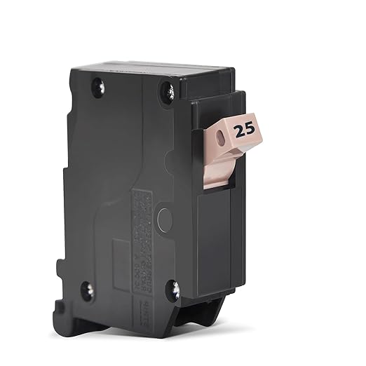 C125 1-Pole 25-Amp Circuit Breaker, Type C3/4-Inch Plug-On Molded Case Circuit Breaker, Thermal Magnetic Protection, 10 KAIC, 120/240V, Fit for fit for Load Centers