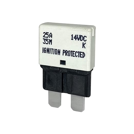 Auto Reset ATC/ATO 25 Amp Circuit Breaker Fuse for Automotive Marine RV Car Truck Audio Battery Protection Automatic Reset | Low Profile (25A, 10 Pack)