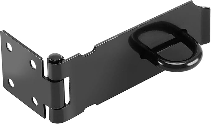 JOIKIT 8 Pack 4 Inch Black Stainless Steel Door Locks Hasp Latch, Padlock Hasp for Door Gate