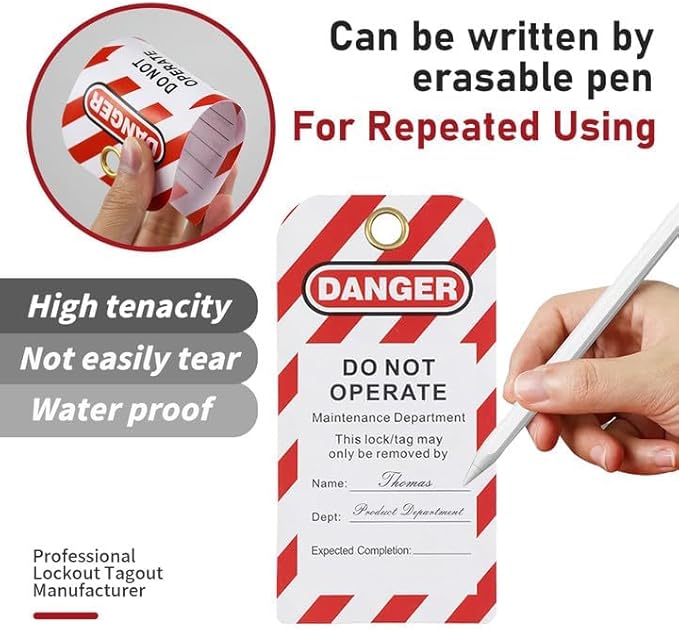 Lockout Tagout Locks - 5 Pack Red Loto Locks with Tags, Keyed Alike Padlock OSHA Compliant Lock Out Tag Out Lock, Safety Padlocks for Electrical Lockout Tag Out Kits