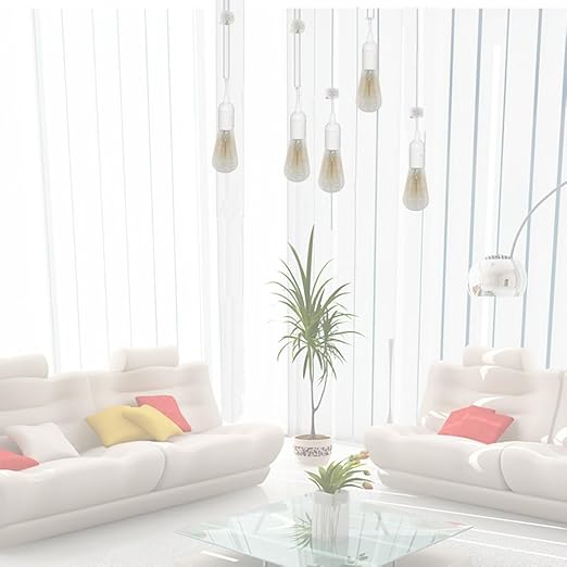 Pendant Light Sockets, Sopoby 4-Pack Hanging Lamp Socket for E26 / E27 Base Bulbs, 5.9ft Light Cord Kit with On/Off Switch, White