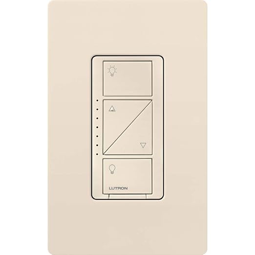 Lutron Caseta Original Smart Dimmer Switch (Lutron Smart Hub Required), for LED Lights, 150 Watt, Single-Pole/3-Way, No Neutral Required, PD-6WCL-LA, Light Almond, 4 Pack