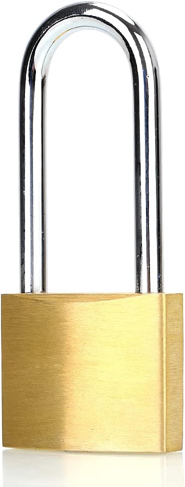 ABRAFOX Lock Solid Brass Keyed Different Long Shackle Padlock -(1-9/16 inch 40mm 2pack