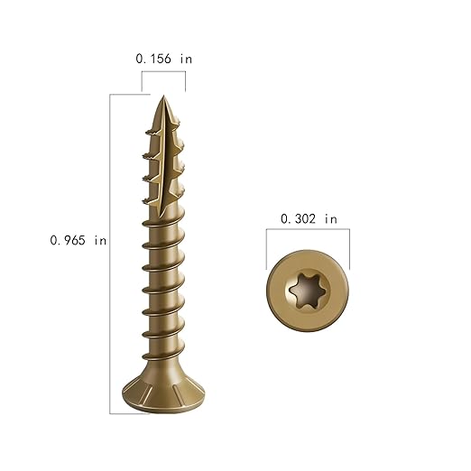 #8 * 1" Deck Screws, (1200pcs) 5 lbs.Exterior Wood Screws, Rust Resistant Epoxy Coated, Bronze, T20 Star Bit