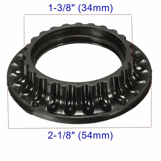 6 Pack Lamp Socket Replacement, Phenolic Medium Base Light Socket, E26 Screw Bulbs Edison Retro Pendant Lamp Holder, Lampshade Ring, 1/8 IP Thread Cap (Just Lamp Socket Rings)