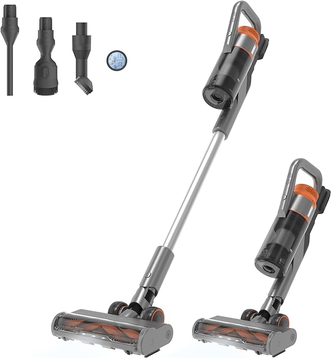 WORX 20V PowerShare Cordless Stick Vacuum WX038L.9, Powerful Cordless Vacuum Cleaner 25Kpa High Suction for Pet Hair, Lightweight Handheld Vacuum Cleans Floors Carpet Car – Tool Only