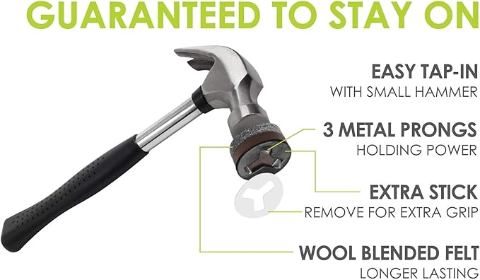 Slipstick GorillaFelt 3/4 Inch Chair Leg Floor Protectors/Felt Glides (Set of 16) Tap On Felt Furniture Pads Guaranteed to Stay On, Round Sliders, CB240-16