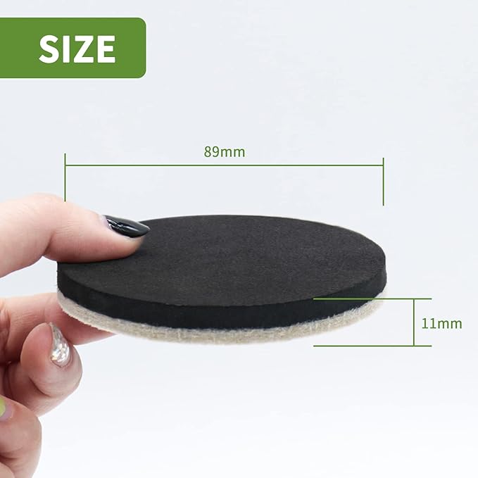 Felt Furniture Sliders for Hardwood Floors 8 PCS - 3 1/2 inch Furniture Moving Slider – Heavy Duty Felt Movers Sliders Chair Legs Floors Protectors (for Hardwood Floors)