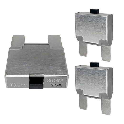 25 Amp Maxi Blade Circuit Breaker Fuse, Manual Reset, for Automotive, Marine, Truck (25A, 3 Pack)