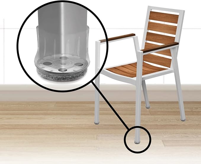 Slipstick GorillaFelt Chair Leg Floor Protectors for Hardwood Floors, Clear Sleeve Felt Pads for Furniture That Stay On, Fits Round & Square Legs, Includes 8 Premium Transparent Chair Socks, CB184