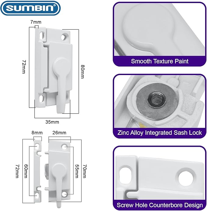 Window Sash Lock Fit Sliding Window Door for Replacement (10 Pack)