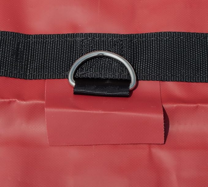 Mytee Products 2 Pack 16' x 27' Flatbed Truck 18 Oz Steel Tarp with 4 FT Drop & Flap - Red Heavy Duty Vinyl Waterproof Tarp for Trailers to Protect Cargo from Wind, Rain, Snow and Sun