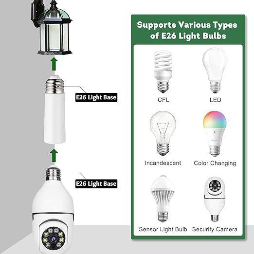Light Socket Extender,E26 to E26 Medium Screw Light Bulb Socket Extensions,Light Bulb Camera Extensions,Recessed Socket 2-2/3" Extension Adapter