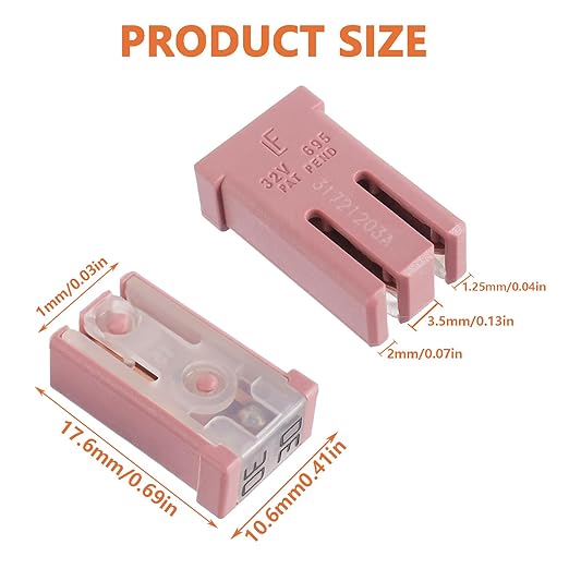 30A 32V Mini Slotted Automotive MCASE Shaped Cartridge Fuse Kit(Pack of 10pcs,30A)