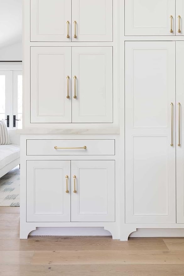 Goo-Ki 6 Pack Brushed Brass Cabinet Handle Drawer Pulls, 12.6 Inch(320mm) c-c Solid Zinc Alloy Modern Bar Pull Kitchen Hardware for Closet Dresser Wardrobe Cupboard Furniture