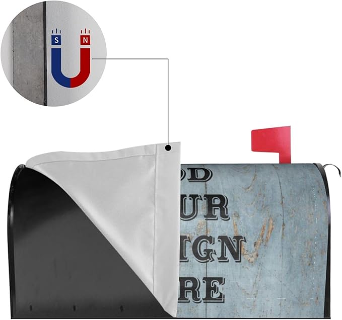 Personalized Mailbox Covers Custom Picture/Photo/Text Magnetic Standard Size Mailbox Wraps Post Letter Box Cover for Garden Yard Outdoor Decorations-16